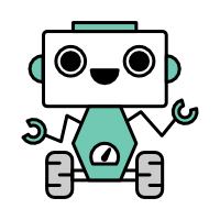 An icon of a friendly robot