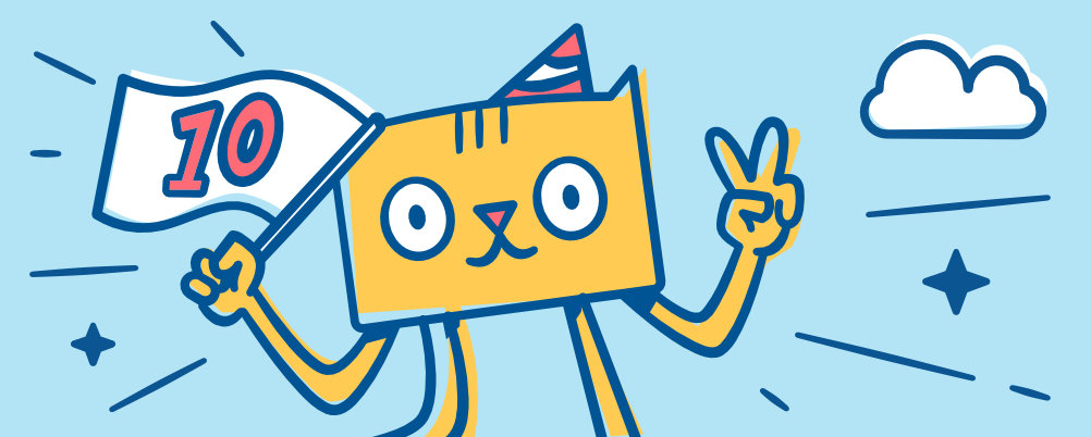 illustration of certificat holding a 10 flag